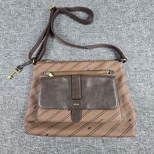 Fossil Women's Kinley Crossbody Bag ZB1643 Two Tone Brown Diagonal